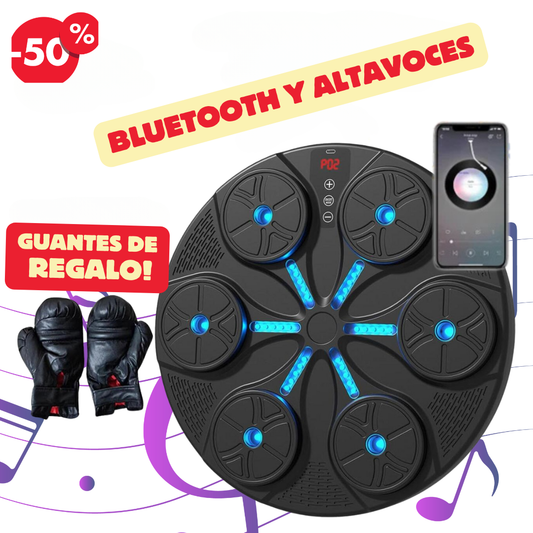 PUNCH PAD - Panel de Boxeo Musical Bluetooth + GUANTES DE REGALO